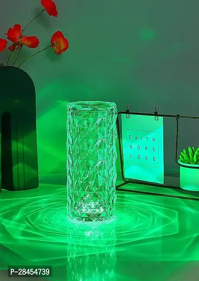 Crystal Rose Table Lamp 16 Colour LED Night Lights For Room Decoration-thumb0