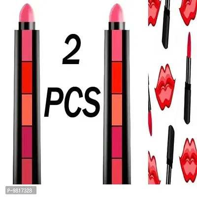 Trendy 5 In 1 Matte Lipstick Pack Of 2 - Random Shades-thumb0