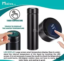 Temperature Smart Vacuum Insulated Thermos Water Bottle With LED Temperature Display 304 Stainless Steel Perfect For Hot And Cold Drinks (Pack Of 1, Black, Steel)-thumb3