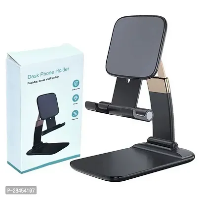 Mobile Phone Foldable Holder Stand Dock Tabletop Mount for All Smartphones, Tablets,Adjustable Mobile Stand,Black,-thumb0