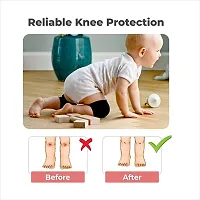 Baby Elastic Soft Breathable Cotton Anti-Slip Knee Pads Elbow Safety Protector Pads For Crawling For Kids (Random Color , Pack Of 5)-thumb2