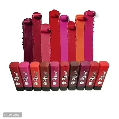 Trendy 3D Lips MIni Matte Lipstick Pack of 10 (Random Shades)-thumb0