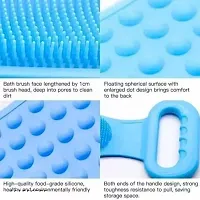 Silicone Bath Body Brush With Shampoo Dispenser And Soft Bristles For Shower Massage  (Random Color, Pack Of 1)-thumb3