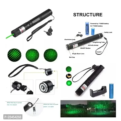 High Powered Military Burning Green Laser Pointer 650nm, Working Time Over 8000 Hours Rechargeable Green Laser-303 Pointer Party Pen Disco Light 5 Mile + Battery Shailputri (650 nm, Green)-thumb3