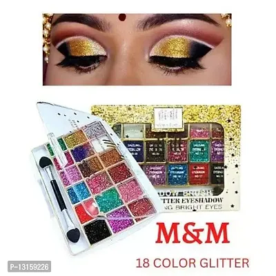18 Colour Glitter Eye Shadow Fabulous Palette Professional Collection Full Waterproof And Smudg Proof Pack Of 1