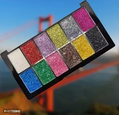 Trendy 12 Color Glitter Eye Shadow Fabulous Palette Professional Collection Full Waterproof And Smudg Proof Pack Of 1