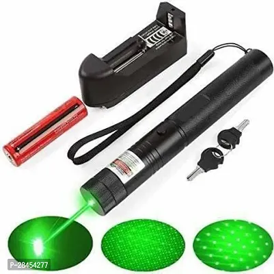 High Powered Military Burning Green Laser Pointer 650nm, Working Time Over 8000 Hours Rechargeable Green Laser-303 Pointer Party Pen Disco Light 5 Mile + Battery Shailputri (650 nm, Green)-thumb0