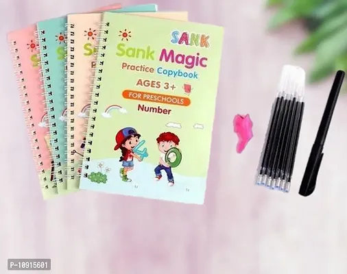 4 PCS Magic Practice Copybook for Kids English Reusable Magical Copybook Kids Tracing Book for Handwriting Magical Letter Writing Book Set