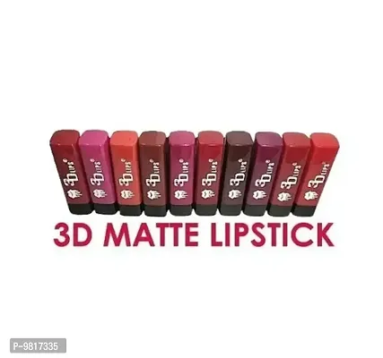 Trendy 3D Lips MIni Matte Lipstick Pack of 10 (Random Shades)-thumb0