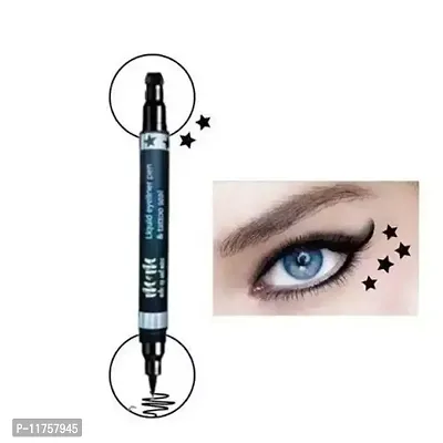 Trendy 2 In1Womens Fashion Waterproof Seal Double Eyeliner Makeup Eyeliner Tattoo 5 Ml&nbsp;&nbsp;(Black) Pack Of 2-thumb2