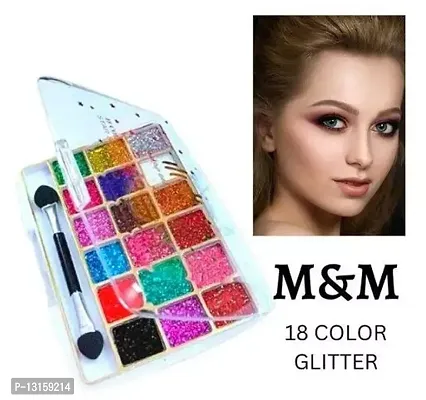 18 Colour Glitter Eye Shadow Fabulous Palette Professional Collection Full Waterproof And Smudg Proof Pack Of 1-thumb0