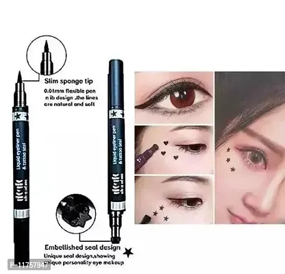 Trendy Makeup  More 2In1 Eyeliner With Star Tattoo Stamp Is A Unique Quick Dry, Long Lasting Eyeliner With Felt Tip On One End And Star Stamp Pack Of 2