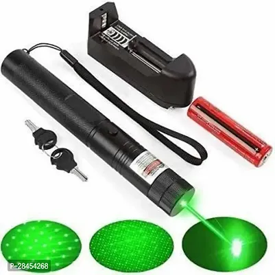 High Powered Military Burning Green Laser Pointer 650nm, Working Time Over 8000 Hours Rechargeable Green Laser-303 Pointer Party Pen Disco Light 5 Mile + Battery Shailputri (650 nm, Green)-thumb0