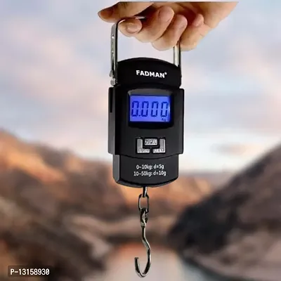 Electronic Portable Fishing Hook Type Digital LED Screen Luggage Weighing Scale- 50 Kg / 110 LB Pack Of 1-thumb0