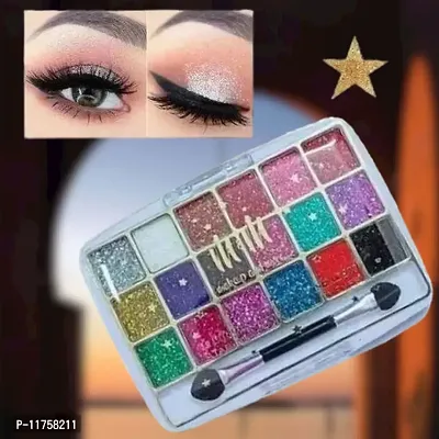 Trendy Smudge Proof Eye Shadow | Smokey Eye, Glamorous Eye Makeup M  M 18 Color Glitter Eyeshadow Palette Highly Pigmented Shades Pack Of 1