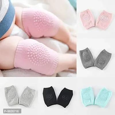 Baby Anti-Slip Padded Stretchable Elastic Cotton  Knee Support (Random Color , Pack Of 5)-thumb0