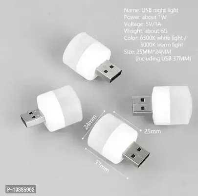 USB Night Lights Portable Home USB Atmosphere Lights LED Plug In Bulbs LED Toilet Bedroom Lights Bulb For Bathroom Car Nursery Kitchen, Warm White 4 LED Light-thumb0