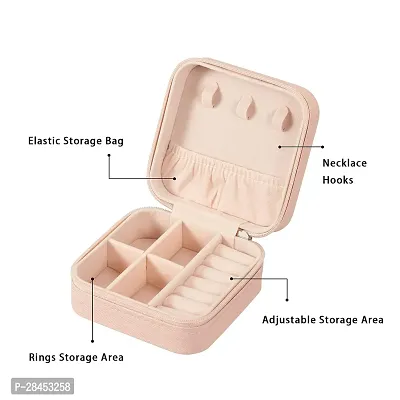 Small Jewellery Box, Travel Portable Leather Jewelry Organiser Box For Ring, Pendant, Earring, Necklace, Bracelet Organizer Storage Holder Boxes-thumb2