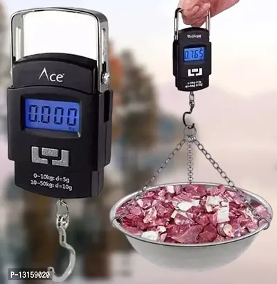 Electronic Portable Fishing Hook Type Digital LED Screen Luggage Weighing Scale, 50 Kg Pack Of 1-thumb0