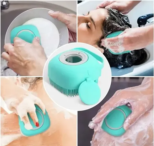 Silicone Bath Brush For Clean Body With Shampoo Dispenser