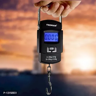 Electronic Portable Fishing Hook Type Digital LED Screen Luggage Weighing Scale, 50 Kg Pack Of 1-thumb0