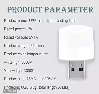 USB Mini LED Night Light Cool White USB-Pack Of 6 LED Light-thumb3