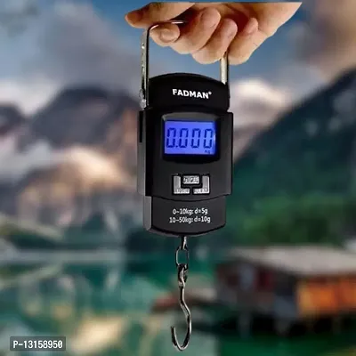 Electronic Portable Fishing Hook Type Digital LED Screen Luggage Weighing Scale- 50 Kg / 110 LB Pack Of 1-thumb0