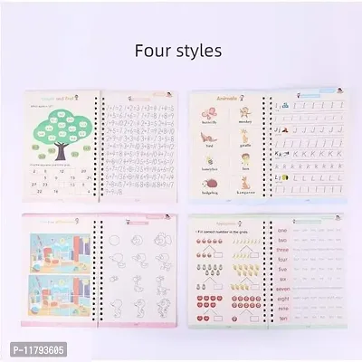 Sank Magic Practice Copybook 4 Pcs Magic Calligraphy That Can Be Reused Handwriting Copybook Set with Pen and Pen Sleeve Sank Magic Handwriting Book for Kid Calligraphic Letter Writing 4 Books  10 Refill  1 Pen 1 Fingertip