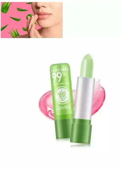 Color Change Lipstick Lip Blam, Long Lasting Magic Temperature Nutritious Lips Makeup Aloe Vera Lip Gloss Set Aloe Vera Lipstick, Matte Finish