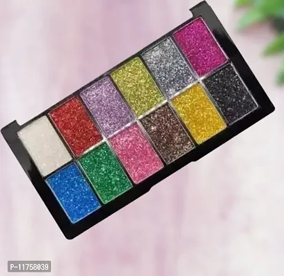 Trendy 12 Color Glitter Eyeshadow Pack Of 1