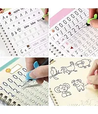 Magic Practice Copybook 4 BOOK  2 pen  10 REFILL Number Tracing Book for Preschoolers with Pen Magic Calligraphy Copybook Set Practical Reusable Writing Tool SIZE--thumb1