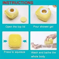 Body Scrubber With Soap Dispenser For Shower (Random Color, Pack Of 3)-thumb2