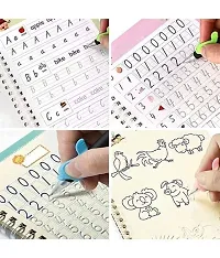 Sank Magic Practice Copybook 4 BOOK  10 REFILL 1 pen  1 grip Number Tracing Book for Preschoolers with Pen Magic Calligraphy Copybook Set Practical Reusable Writing Tool Simple Hand Lettering-thumb1