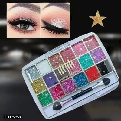 Trendy 18 Color Glitter Eye Shadow Fabulous Palette Professional Collection Full Waterproof And Smudg Proof Pack Of 1