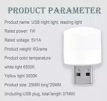 USB Night Lights Portable Home USB Atmosphere Lights LED Plug In Bulbs LED Toilet Bedroom Lights Bulb For Bathroom Car Nursery Kitchen, Warm White 10 LED Light-thumb2