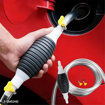 Fuel Transfer Pump Kit - Tank Sucker Latest High Flow Hand Pump Portable Manual Car Fuel Transfer Pump with 2M Hose for Petrol Diesel Oil Liquid Water Fish Tank (2 M)-thumb0