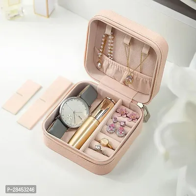 Small Jewellery Box, Travel Portable Leather Jewelry Organiser Box For Ring, Pendant, Earring, Necklace, Bracelet Organizer Storage Holder Boxes-thumb0