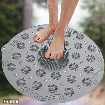 Silicone Bath Massage Mat, Shower Foot Cleaner Scrubber Foot Brush Massager Pad Pack Of 1-thumb0