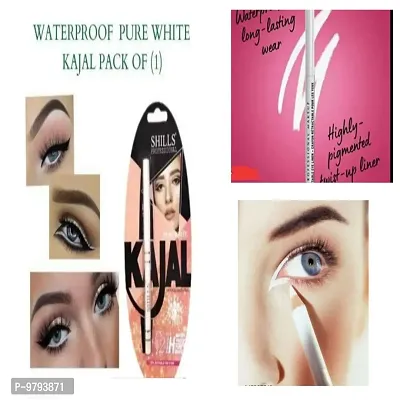 Premium Shills Pure White Kohl And Kajal Auto Eye Pencil Long Lasting And Waterproof-thumb0