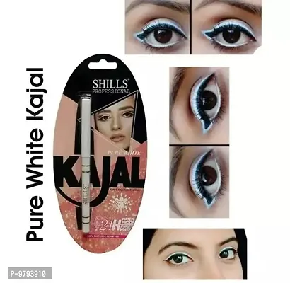 Premium Shills Pure White Kohl And Kajal Auto Eye Pencil Long Lasting And Waterproof