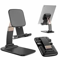 Mobile Phone Foldable Holder Stand Dock Tabletop Mount for All Smartphones, Tablets,Adjustable Mobile Stand,Black,-thumb2