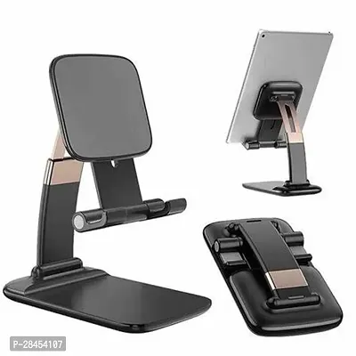 Mobile Phone Foldable Holder Stand Dock Tabletop Mount for All Smartphones, Tablets,Adjustable Mobile Stand,Black,-thumb3