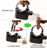 Alarm Security Lock with Motion Sensor and 3 Keys, Metallic finish (Black)-thumb2