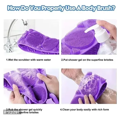 Body Scrubber With Soap Dispenser For Shower (Random Color, Pack Of 1)-thumb2