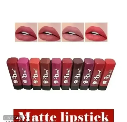 Trendy 3D Lips MIni Matte Lipstick Pack of 10 (Random Shades)-thumb0