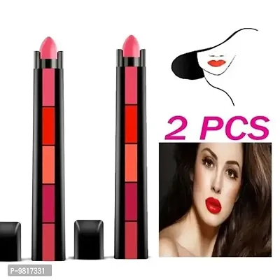 Trendy 5 In 1 Matte Lipstick Pack Of 2 - Random Shades-thumb0