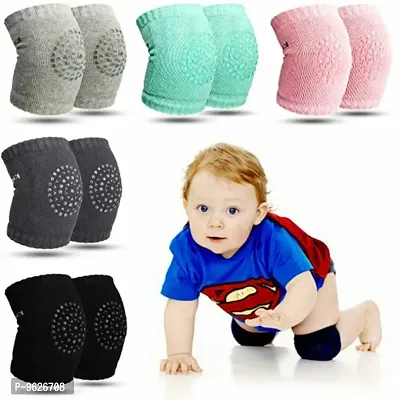 Baby Anti-Slip Padded Stretchable Elastic Cotton  Knee Support (Random Color , Pack Of 5)