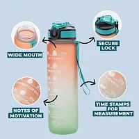 Water Bottle with Straw Time Marker Motivational Bottles Tritan BPA Free for Fitness Gym Outdoor Sports (Pack of 1)-thumb3