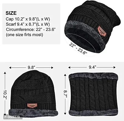 Stylish Warm Men Black Wool Beanie Cap Pack of 1 set , Random Color-thumb4