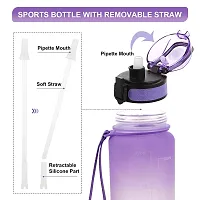 Water Bottle with Straw Time Marker Motivational Bottles Tritan BPA Free for Fitness Gym Outdoor Sports (Pack of 1)-thumb2